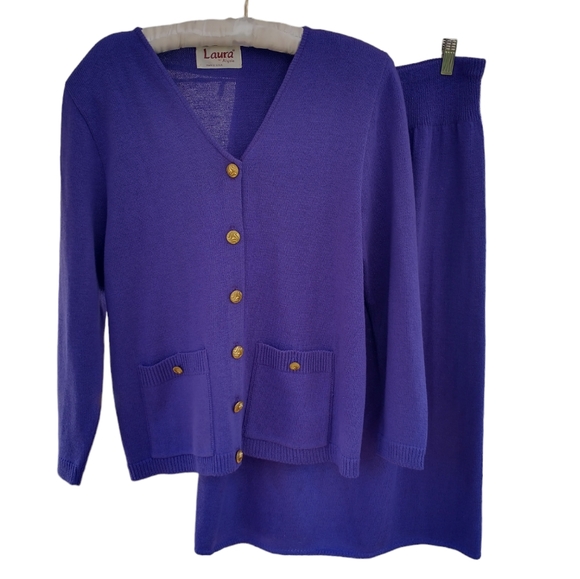 Laura by Alyzia Purple Sweater and Skirt - Picture 1 of 11